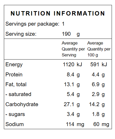 Nutritional information