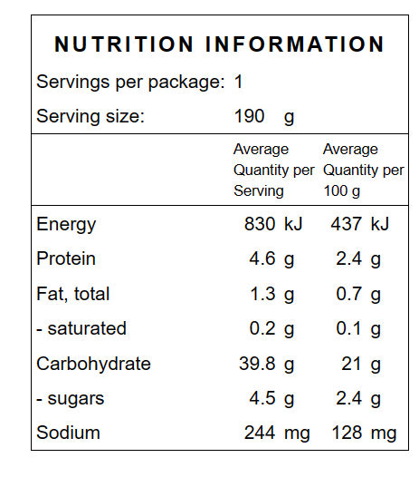 Nutritional information