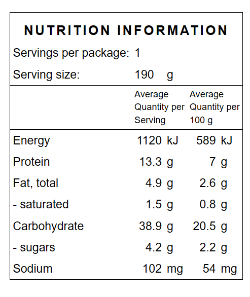 Nutritional information