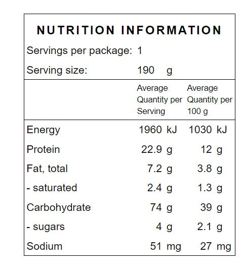 Nutritional information